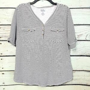 Croft & Barrow XXL White/Navy Stripe Top